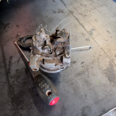 Carburettor before ultrasonic cleaning.